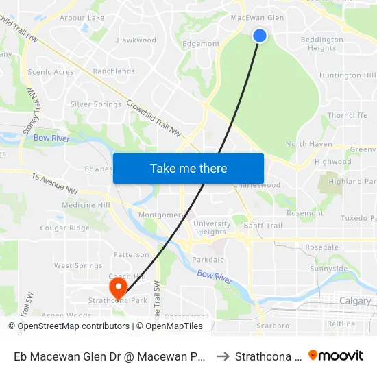Eb Macewan Glen Dr @ Macewan Park Vw NW to Strathcona Park map