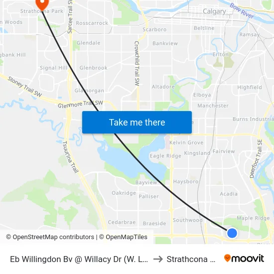 Eb Willingdon Bv @  Willacy Dr (W. Leg) SE to Strathcona Park map