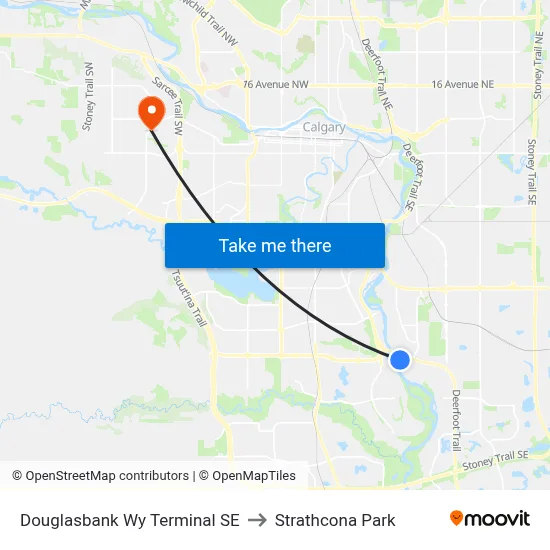 Douglasbank Wy Terminal SE to Strathcona Park map