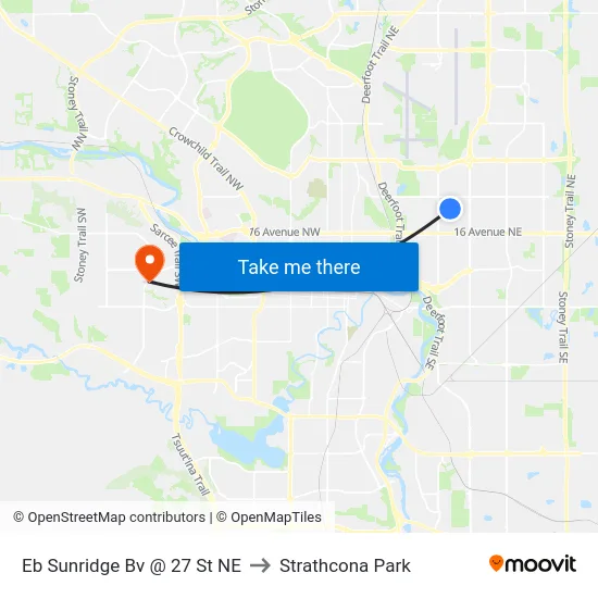Eb Sunridge Bv @ 27 St NE to Strathcona Park map