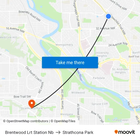 Brentwood Lrt Station Nb to Strathcona Park map