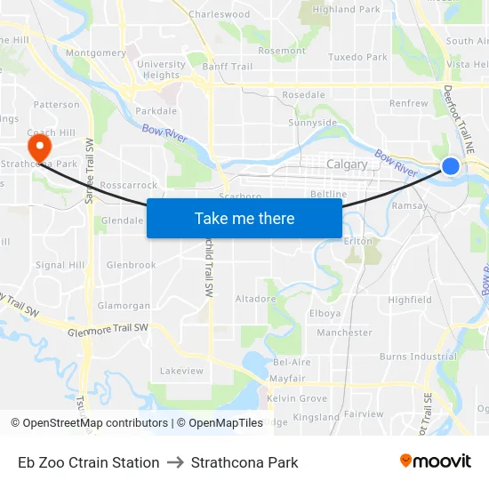 Eb Zoo Ctrain Station to Strathcona Park map