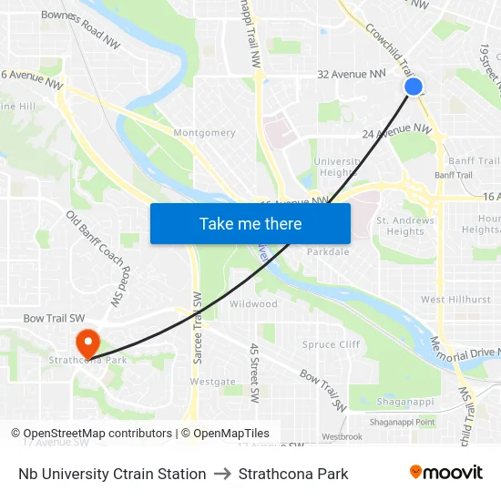 Nb University Ctrain Station to Strathcona Park map