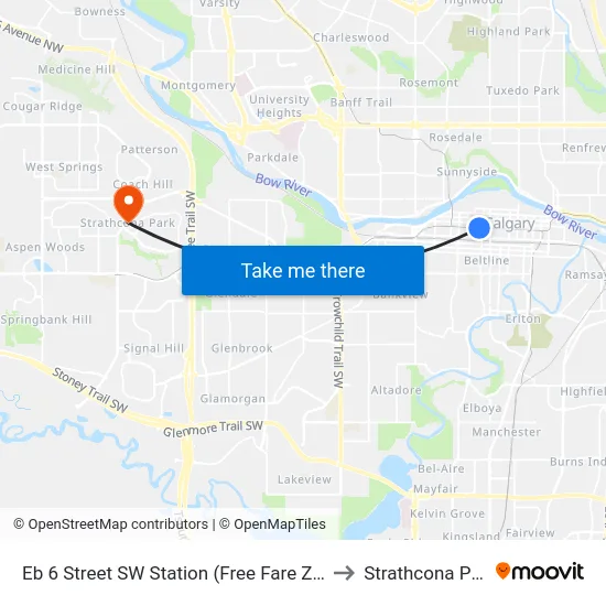 Eb 6 Street SW Station (Free Fare Zone) to Strathcona Park map
