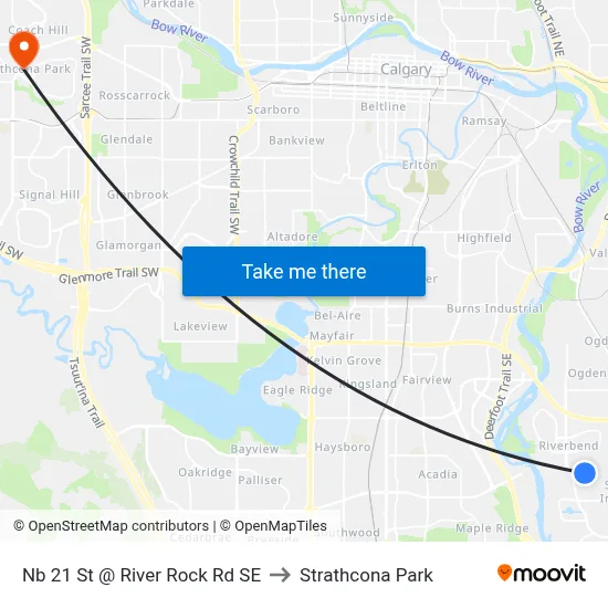 Nb 21 St @ River Rock Rd SE to Strathcona Park map