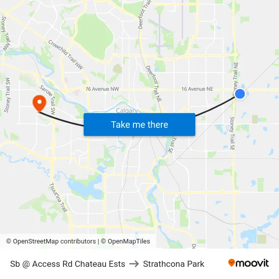 Sb @ Access Rd Chateau Ests to Strathcona Park map