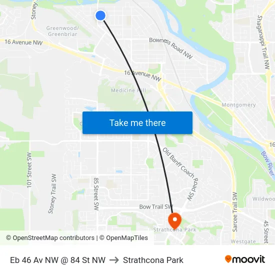 Eb 46 Av NW @ 84 St NW to Strathcona Park map