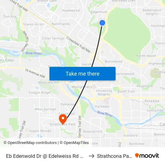 Eb Edenwold Dr @ Edelweiss Rd NW to Strathcona Park map