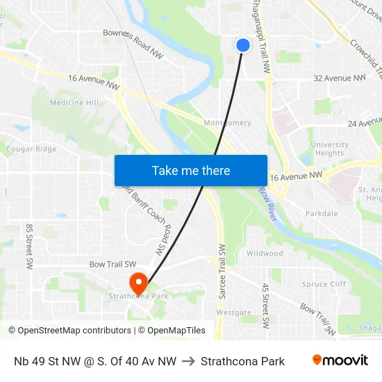 Nb 49 St NW @ S. Of 40 Av NW to Strathcona Park map