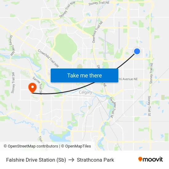 Falshire Drive Station (Sb) to Strathcona Park map