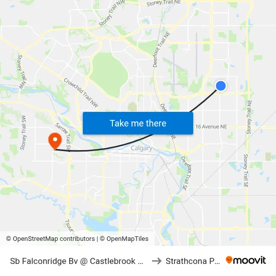 Sb Falconridge Bv @ Castlebrook Dr NE to Strathcona Park map