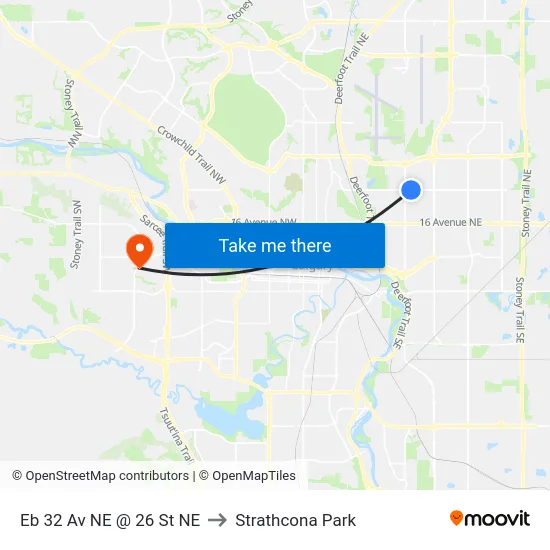 Eb 32 Av NE @ 26 St NE to Strathcona Park map