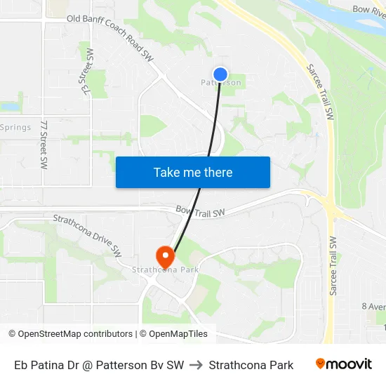 Eb Patina Dr @ Patterson Bv SW to Strathcona Park map