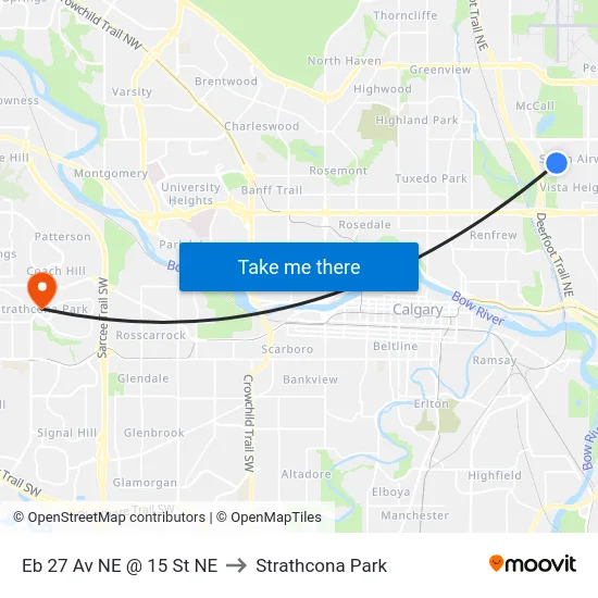 Eb 27 Av NE @ 15 St NE to Strathcona Park map