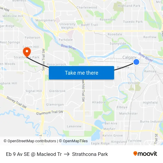 Eb 9 Av SE @ Macleod Tr to Strathcona Park map