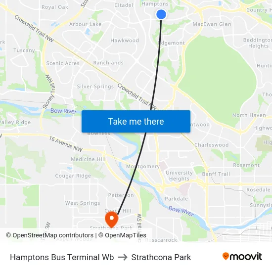 Hamptons Bus Terminal Wb to Strathcona Park map