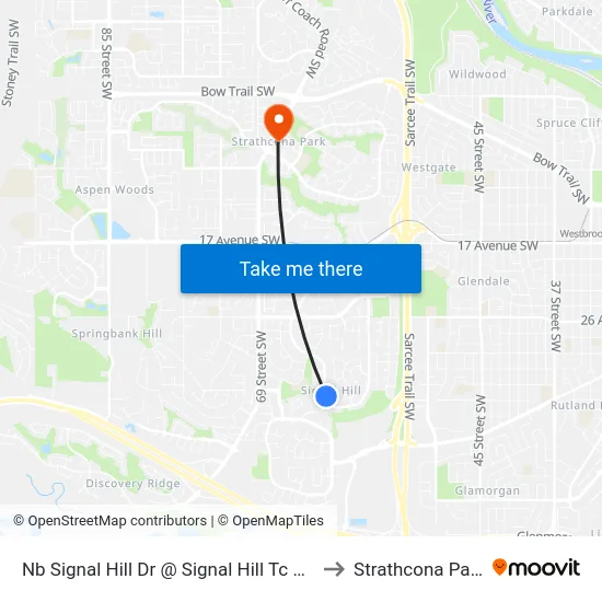 Nb Signal Hill Dr @ Signal Hill Tc SW to Strathcona Park map