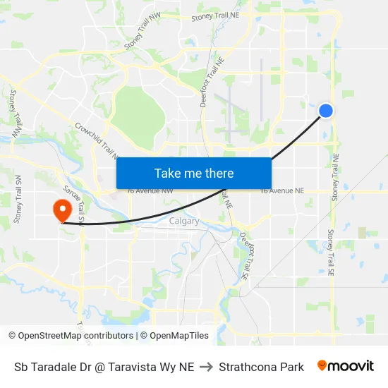 Sb Taradale Dr @ Taravista Wy NE to Strathcona Park map