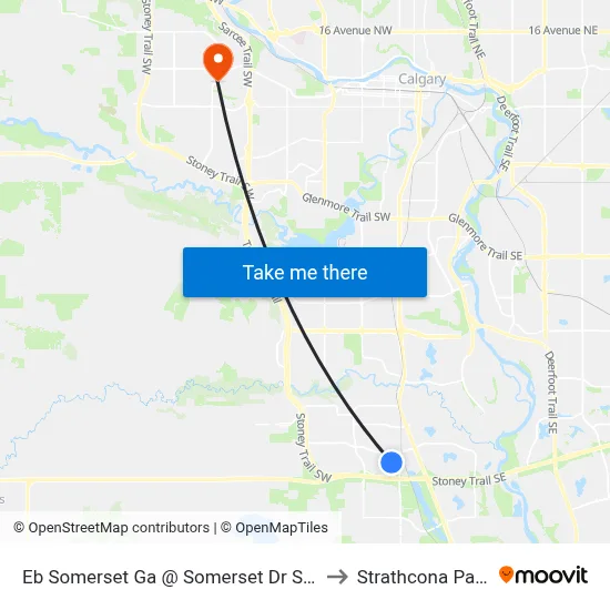 Eb Somerset Ga @ Somerset Dr SW to Strathcona Park map