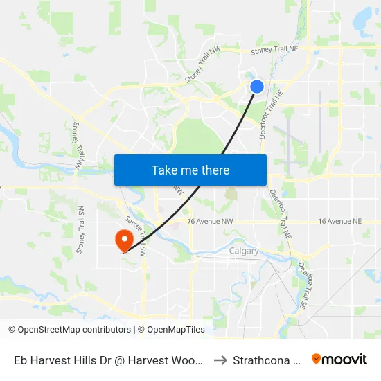 Eb Harvest Hills Dr @ Harvest Wood Rd NE to Strathcona Park map