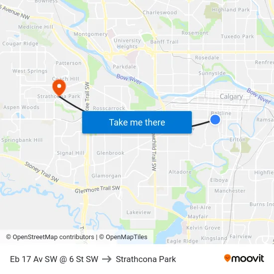 Eb 17 Av SW @ 6 St SW to Strathcona Park map