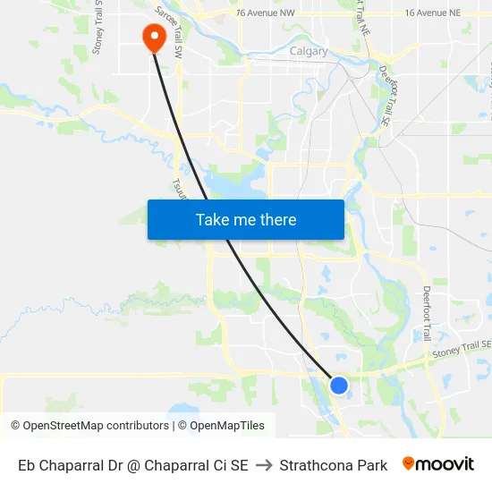 Eb Chaparral Dr @ Chaparral Ci SE to Strathcona Park map