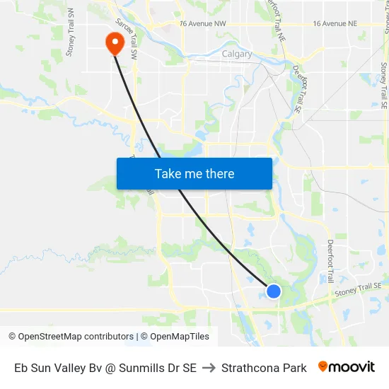 Eb Sun Valley Bv @ Sunmills Dr SE to Strathcona Park map