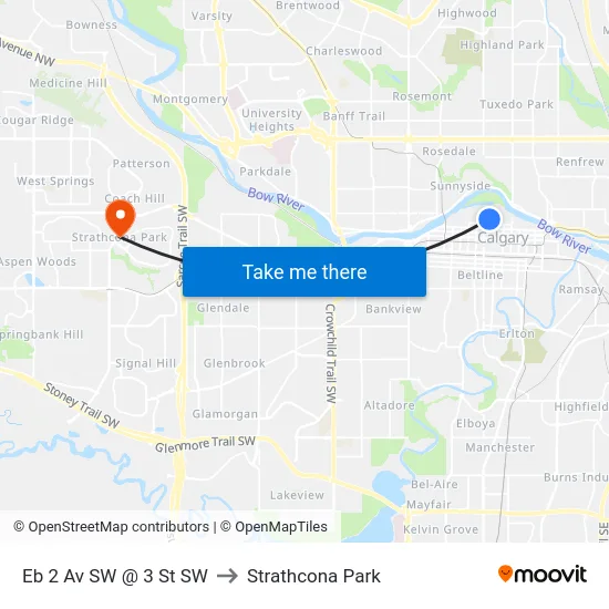 Eb 2 Av SW @ 3 St SW to Strathcona Park map