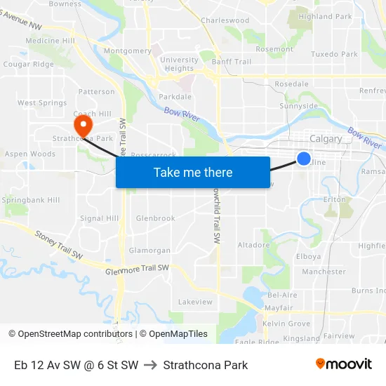 Eb 12 Av SW @ 6 St SW to Strathcona Park map