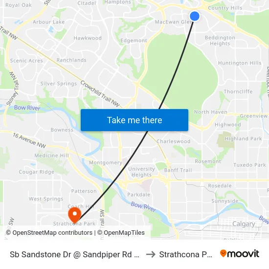 Sb Sandstone Dr @ Sandpiper Rd NW to Strathcona Park map