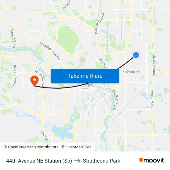 44th Avenue NE Station (Sb) to Strathcona Park map