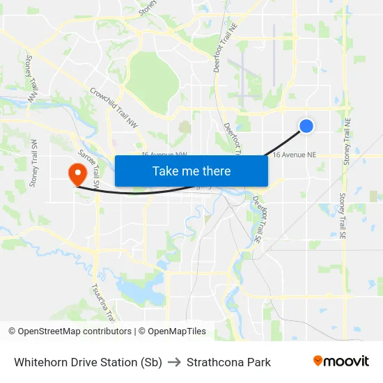 Whitehorn Drive Station (Sb) to Strathcona Park map