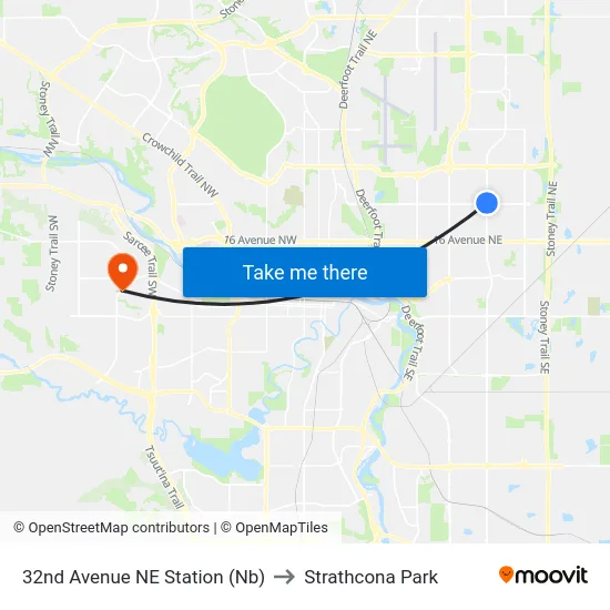 32nd Avenue NE Station (Nb) to Strathcona Park map
