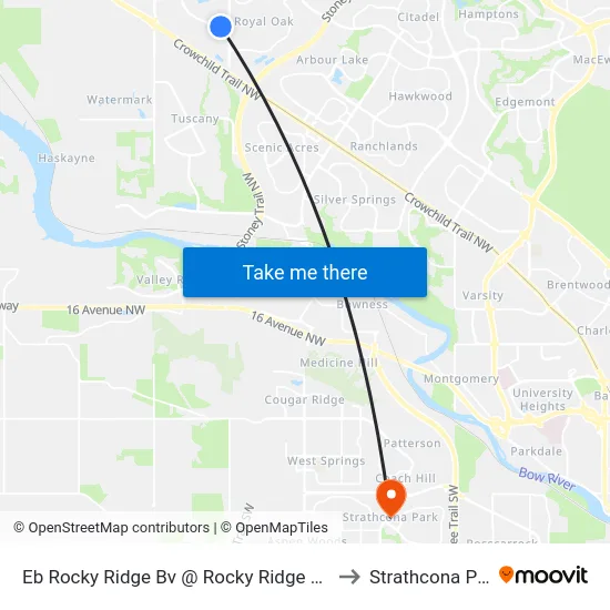 Eb Rocky Ridge Bv @ Rocky Ridge Dr NW to Strathcona Park map