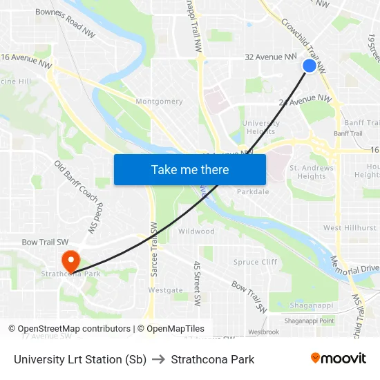 University Lrt Station (Sb) to Strathcona Park map