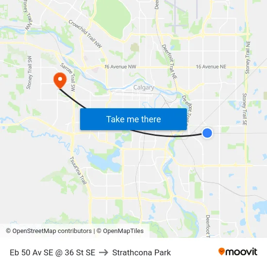 Eb 50 Av SE @ 36 St SE to Strathcona Park map