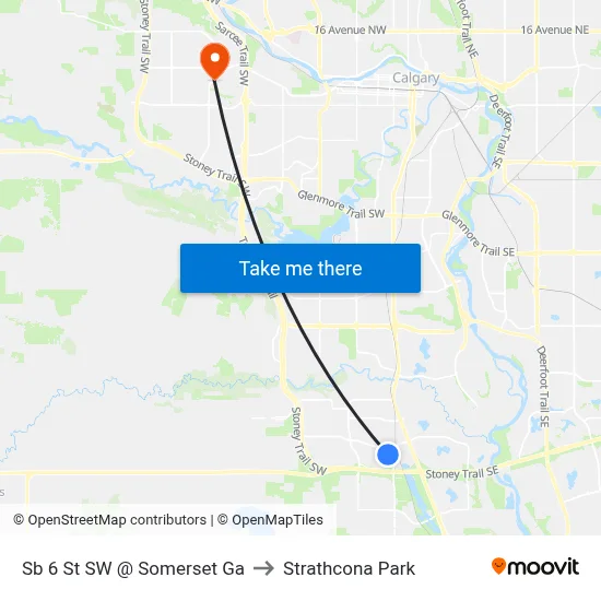 Sb 6 St SW @ Somerset Ga to Strathcona Park map