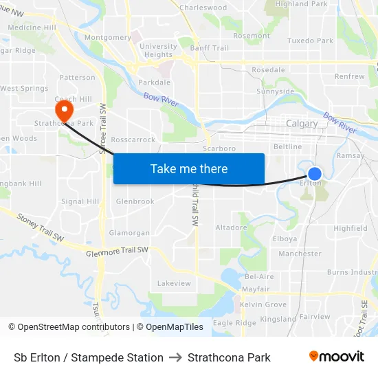 Sb Erlton / Stampede Station to Strathcona Park map