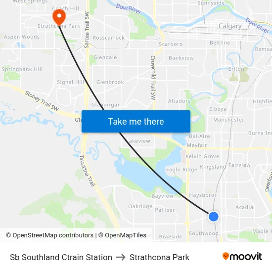 Sb Southland Ctrain Station to Strathcona Park map