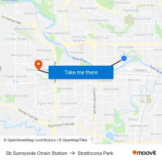 Sb Sunnyside Ctrain Station to Strathcona Park map