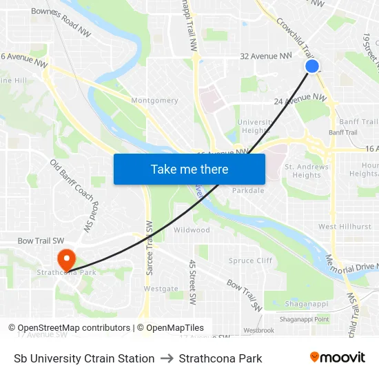 Sb University Ctrain Station to Strathcona Park map
