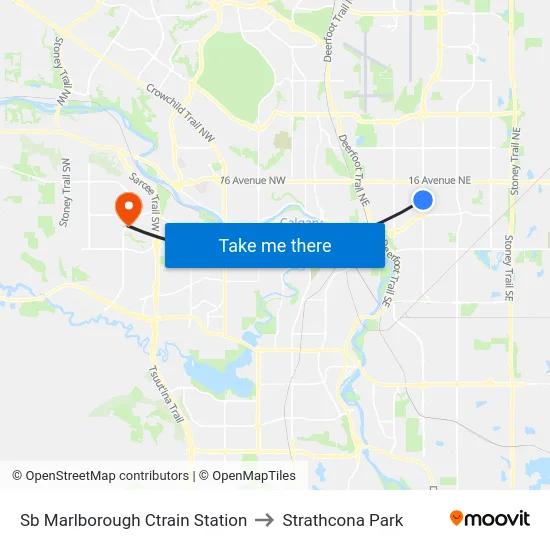 Sb Marlborough Ctrain Station to Strathcona Park map
