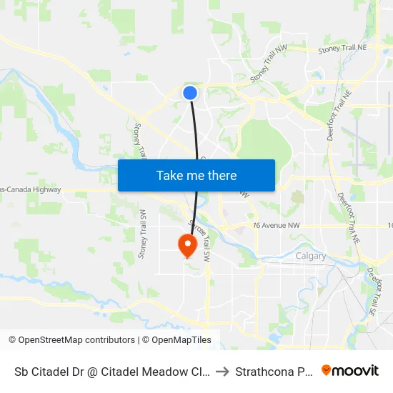 Sb Citadel Dr @ Citadel Meadow Cl NW to Strathcona Park map