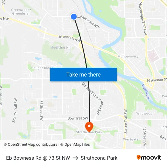 Eb Bowness Rd @ 73 St NW to Strathcona Park map