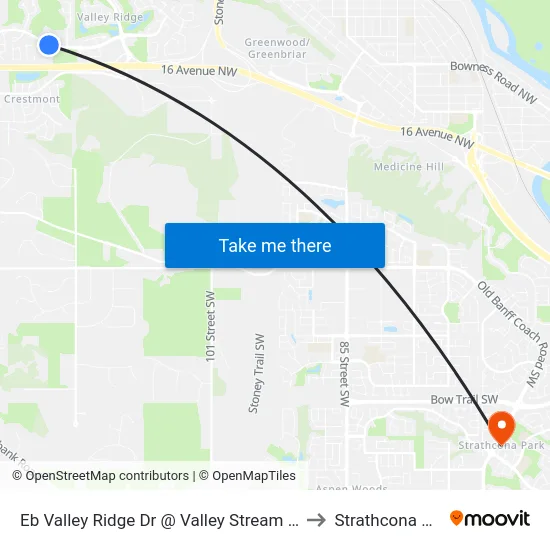 Eb Valley Ridge Dr @ Valley Stream Cl NW to Strathcona Park map
