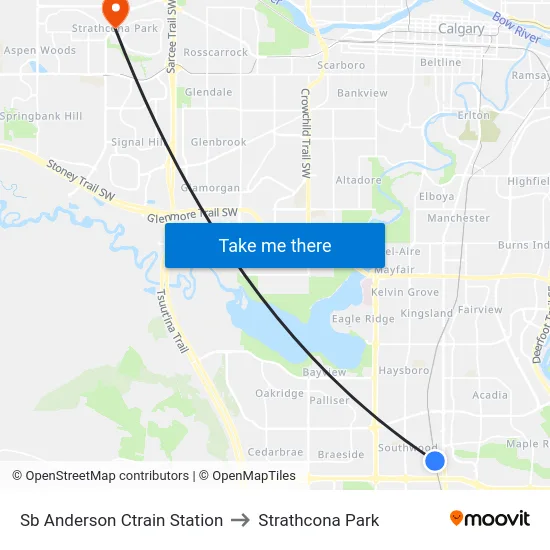 Sb Anderson Ctrain Station to Strathcona Park map