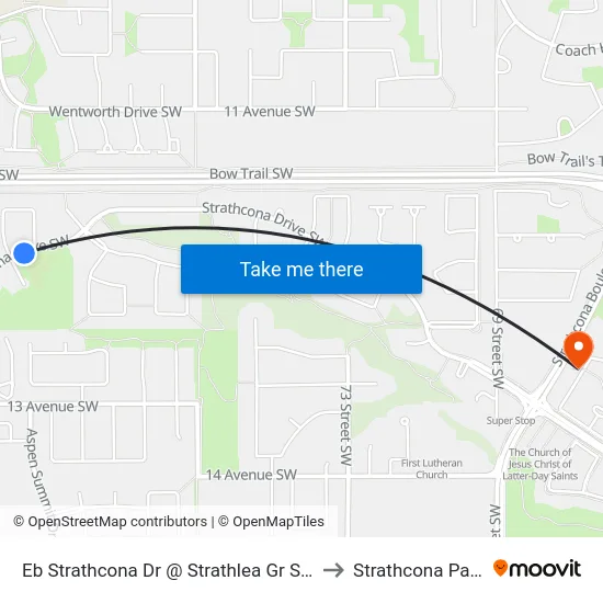 Eb Strathcona Dr @ Strathlea Gr SW to Strathcona Park map