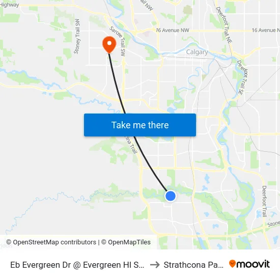 Eb Evergreen Dr @ Evergreen Hl SW to Strathcona Park map