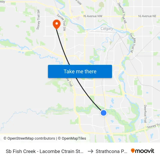 Sb Fish Creek - Lacombe Ctrain Station to Strathcona Park map