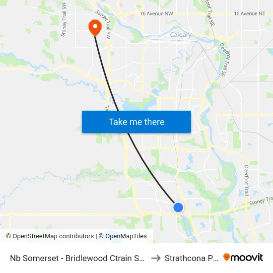 Nb Somerset - Bridlewood Ctrain Station to Strathcona Park map